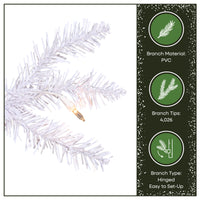 9 ft. Pre-Lit Dunhill Fir White Hinged Tree with Clear Lights - National Tree Company