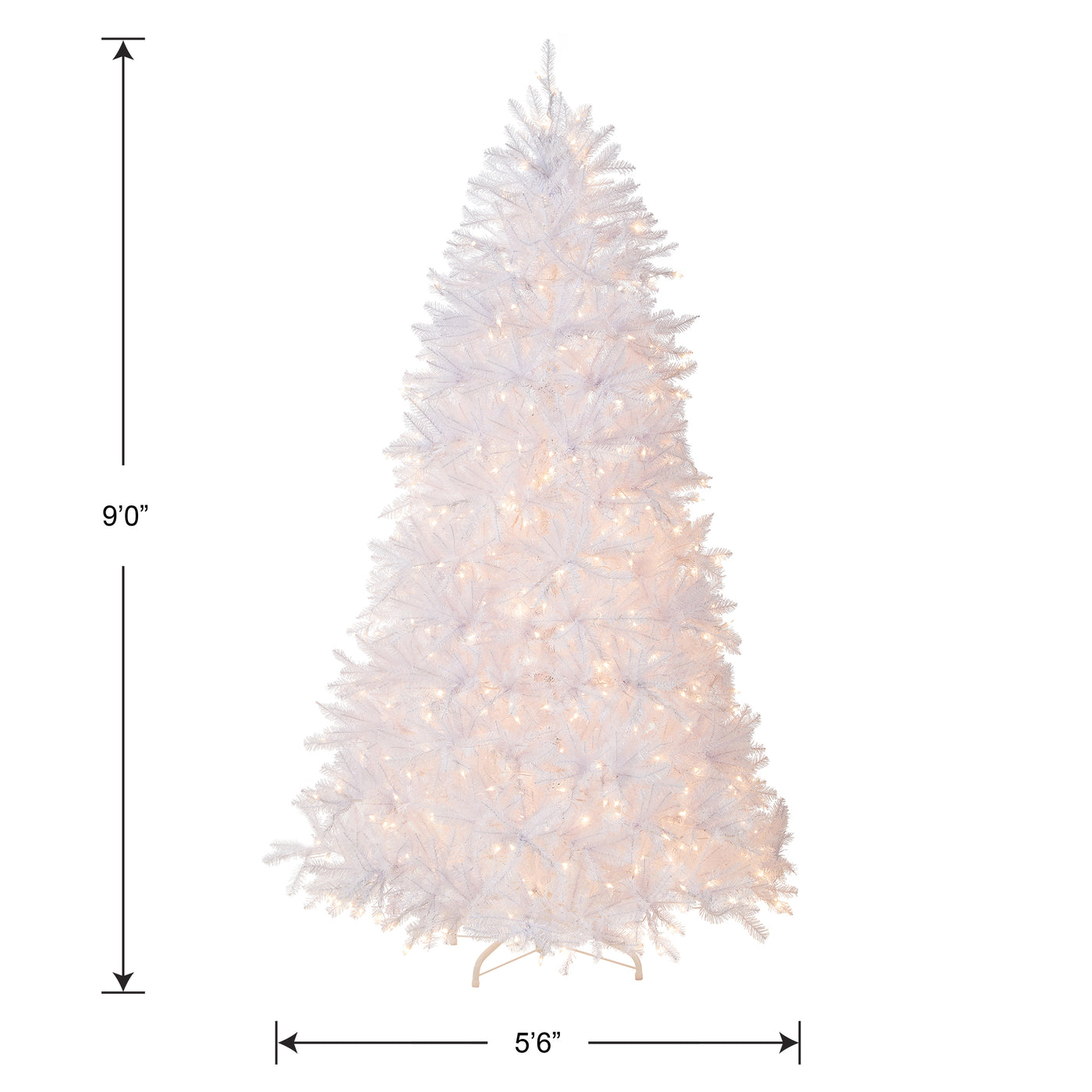 9 ft. Pre-Lit Dunhill Fir White Tree with Clear Lights - National Tree Company