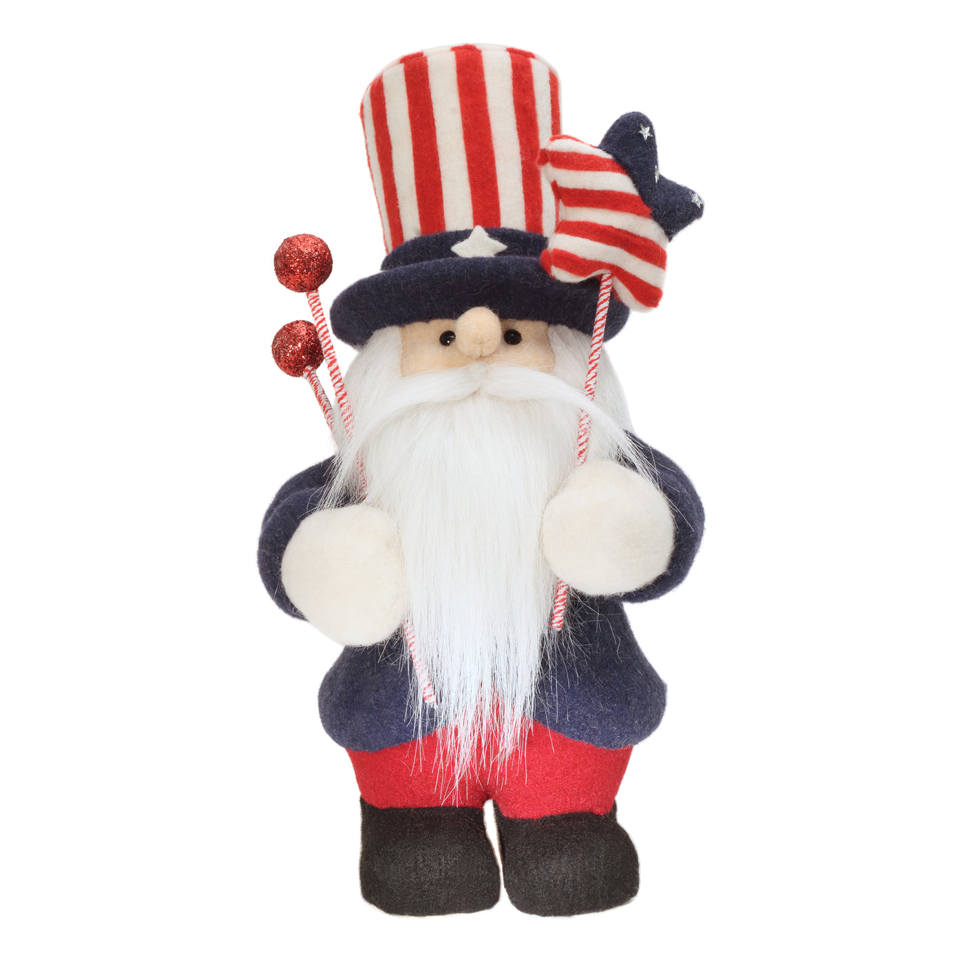 Patriotic Gnome Decoration, Red, Decorated in Red, White and Blue Attire, Fourth of July Collection, 18 Inches - National Tree Company