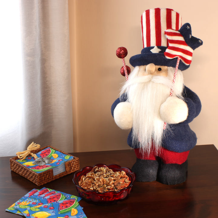 Patriotic Gnome Decoration, Red, Decorated in Red, White and Blue Attire, Fourth of July Collection, 18 Inches