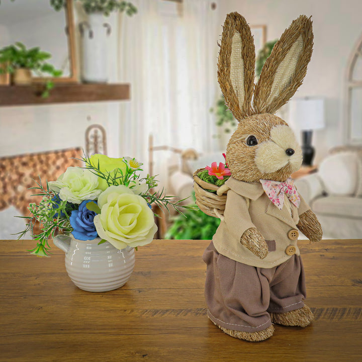 Male Bunny in Suit Table Decoration, Easter Collection, 14 Inches