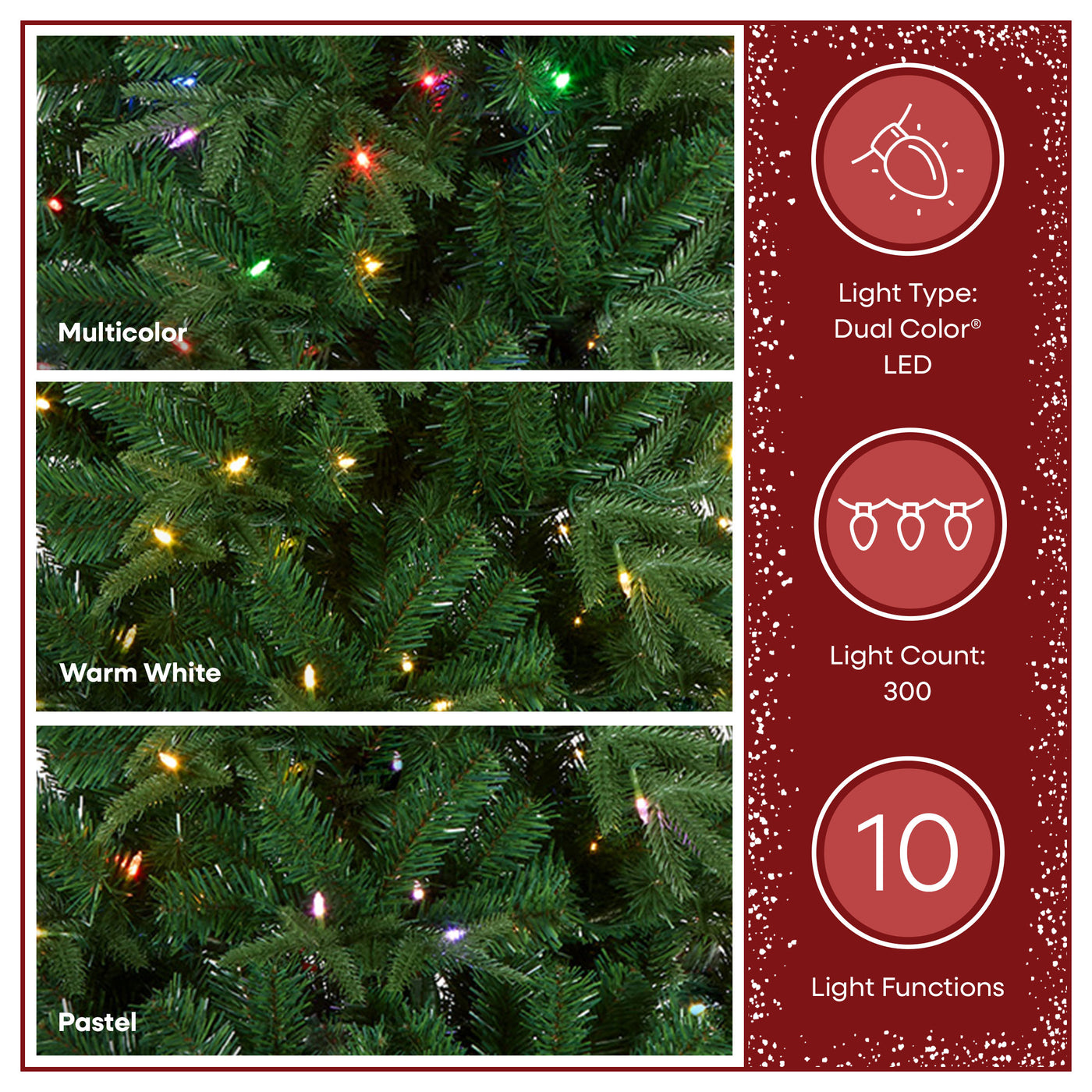 6.5 ft Pre-Lit Evercrest Artificial Christmas Tree with PowerConnect and Dual Color Multifunction Lights - National Tree Company