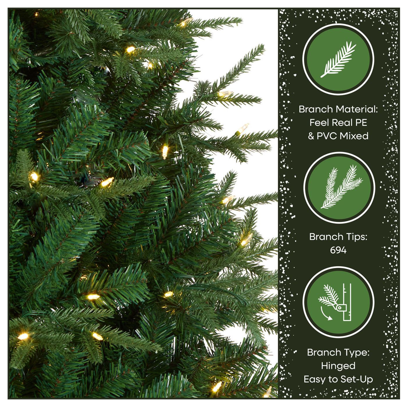 6.5 ft Pre-Lit Evercrest Artificial Christmas Tree with PowerConnect and Dual Color Multifunction Lights - National Tree Company