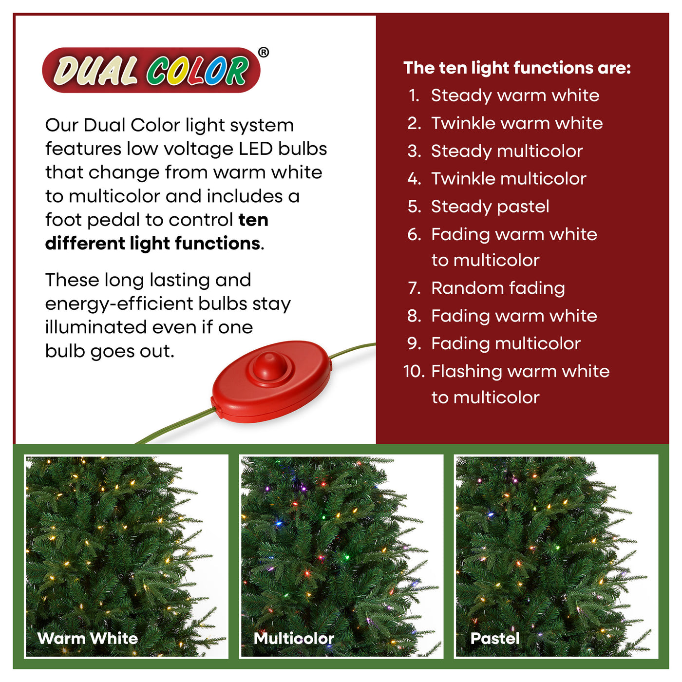 7.5 ft. Pre-Lit Evercrest Artificial Christmas Tree with PowerConnect and Dual Color Multifunction Lights - National Tree Company