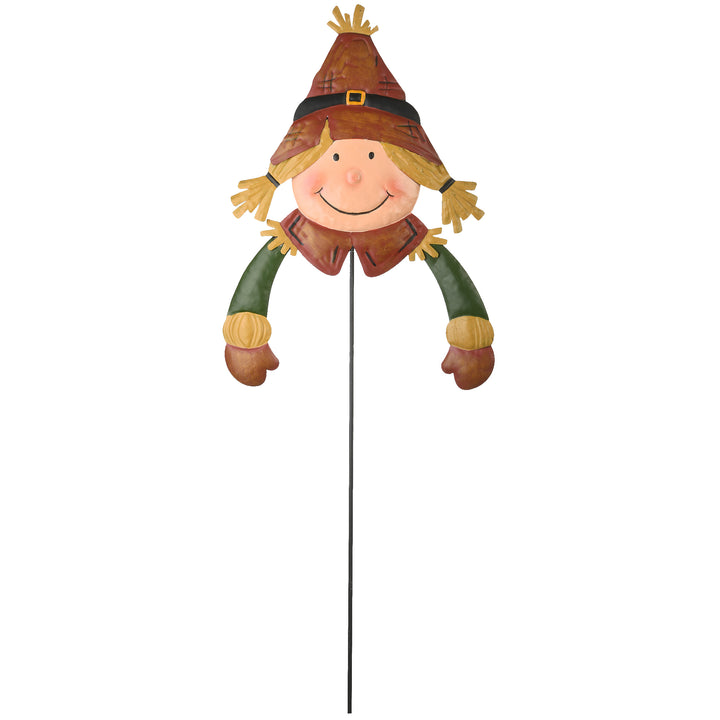 National Tree Company Scarecrow Girl Garden Stake Outdoor Decoration, Autumn Collection, 26 Inches