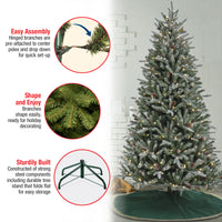 7 ft. Pre-Lit Snowy Olallie Pine Tree with LED Lights - National Tree Company