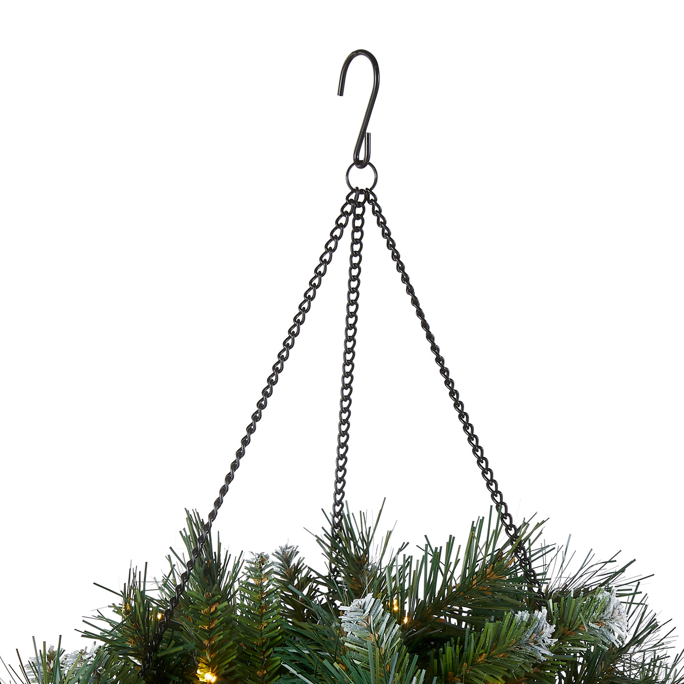 20 in. Pre-Lit  Frosted Berry Hanging Basket with LED Lights - National Tree Company