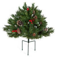 18 in. Pre-Lit Frosted Berry Urn Filler with Warm White LED Lights - National Tree Company