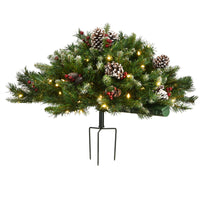 33 in. Pre-Lit Frosted Berry Urn Filler withLED Lights - National Tree Company