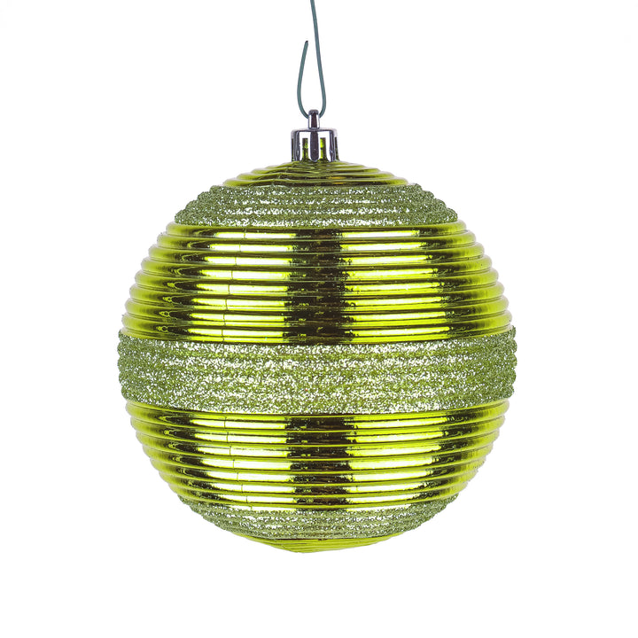 First Traditions 4 Piece Shatterproof Swirling Lime Green Ornaments