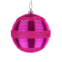 First Traditions 4 Piece Shatterproof Swirling Pink Ornaments - National Tree Company