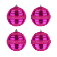 First Traditions 4 Piece Shatterproof Swirling Pink Ornaments - National Tree Company