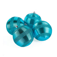 4.5 in. Blue Christmas Ball Shatterproof Swirling Bauble Ornaments Set - National Tree Company