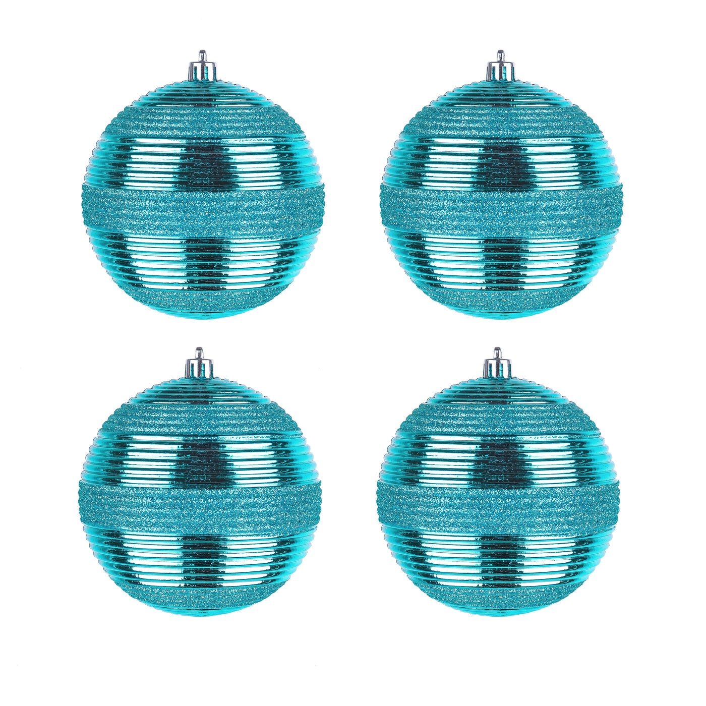 First Traditions 4 Piece Shatterproof Swirling Blue Ornaments - National Tree Company