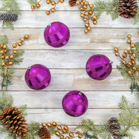 First Traditions 4 Piece Shatterproof Swirling Purple Ornaments - National Tree Company