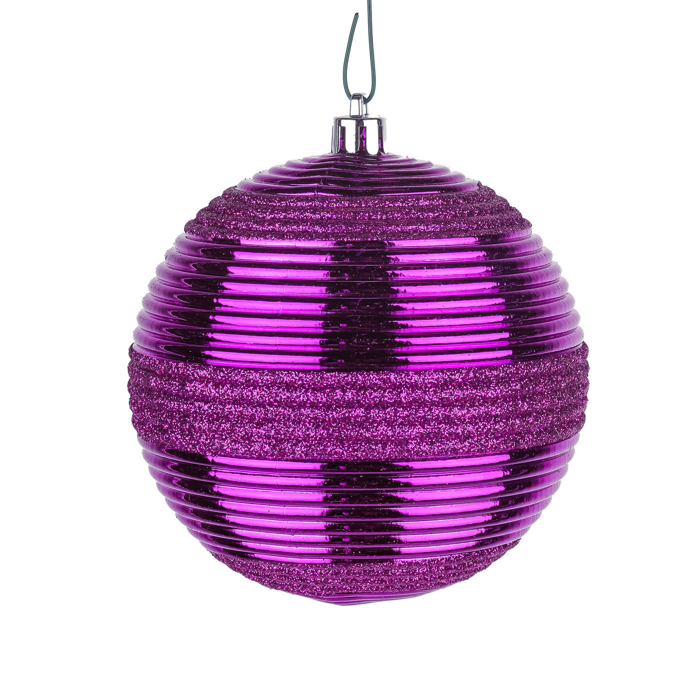 First Traditions 4 Piece Shatterproof Swirling Purple Ornaments - National Tree Company