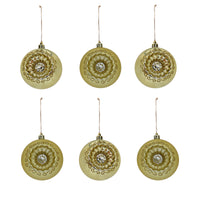 First Traditions 6 Piece Shatterproof Glittering Gold Ornaments - National Tree Company