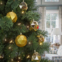 First Traditions 6 Piece Shatterproof Geometric Gold Ornaments - National Tree Company