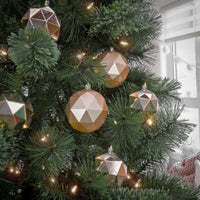 First Traditions 6 Piece Shatterproof Geometric Silver Ornaments - National Tree Company