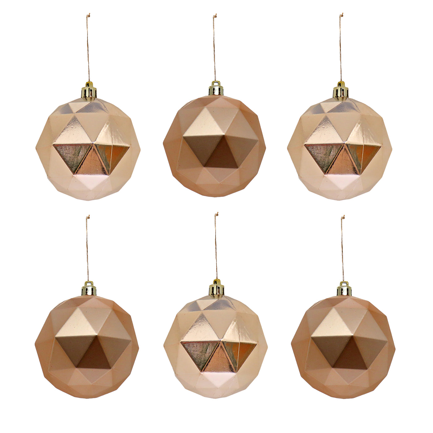 First Traditions 6 Piece Shatterproof Geometric Silver Ornaments - National Tree Company