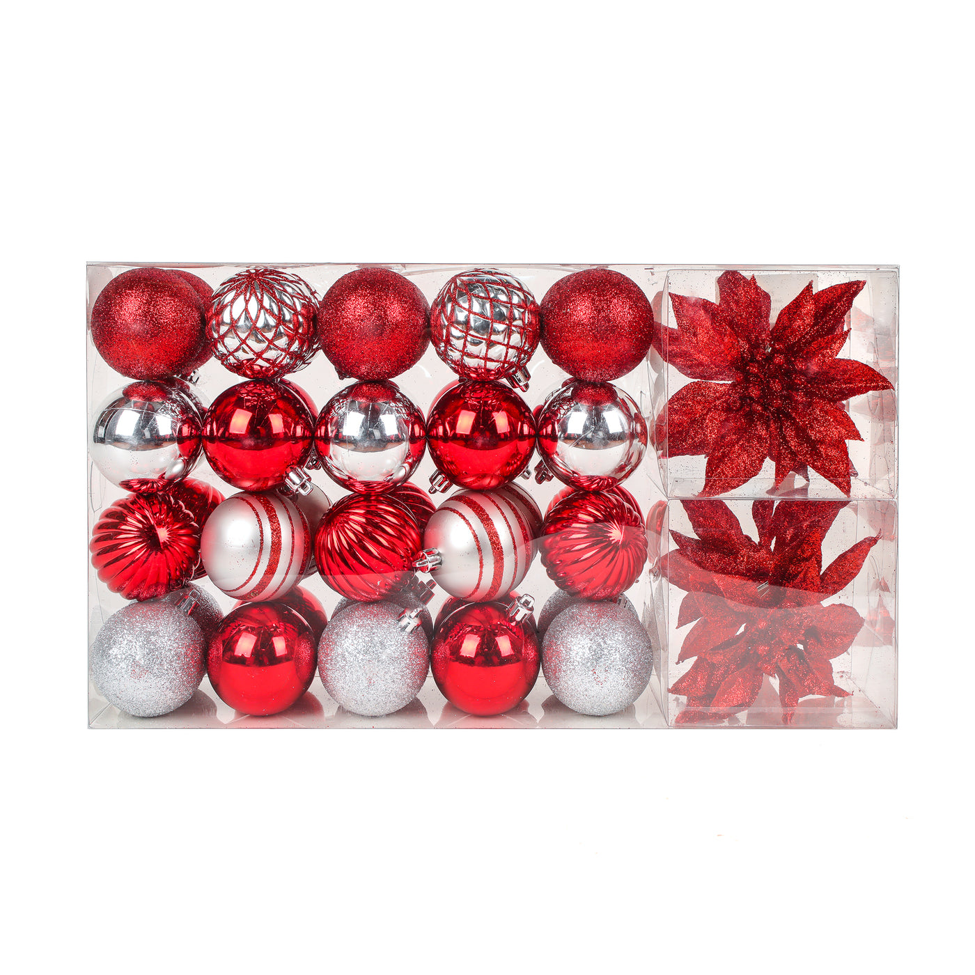 10 in. Red Xmas Ball Set, Shatterproof - National Tree Company