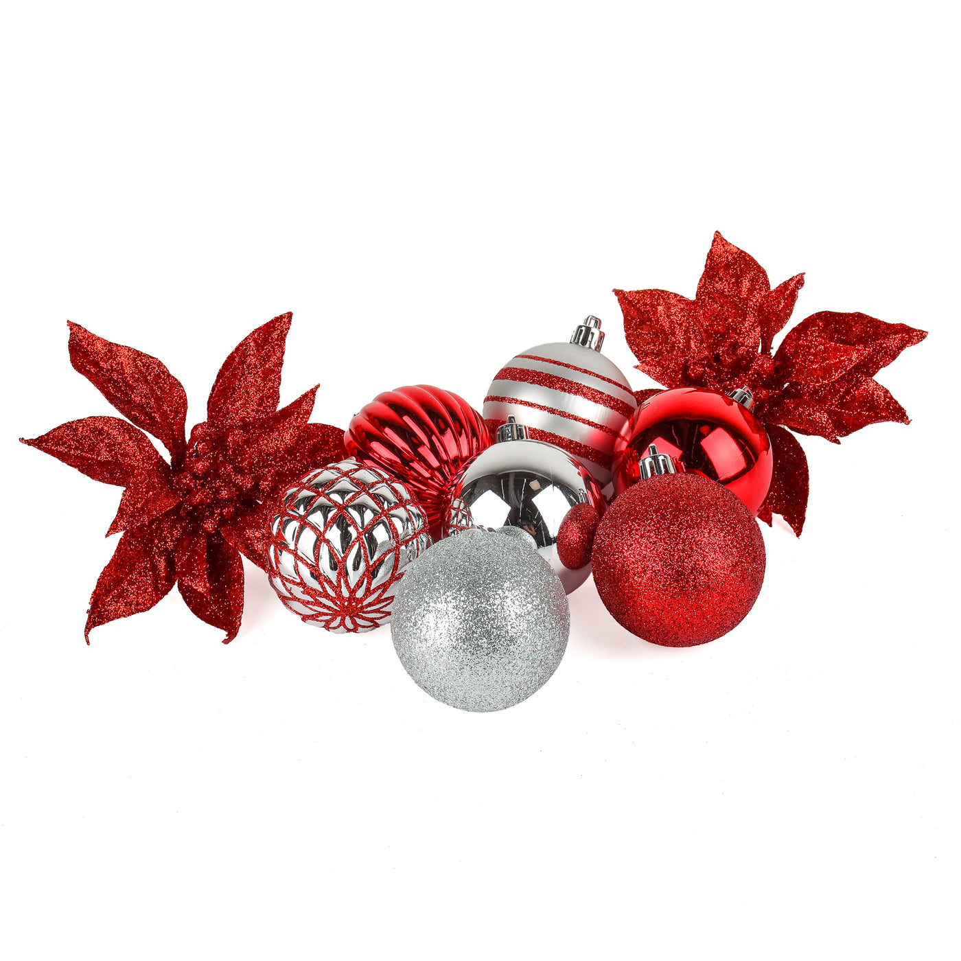 10 in. Red Xmas Ball Set, Shatterproof - National Tree Company
