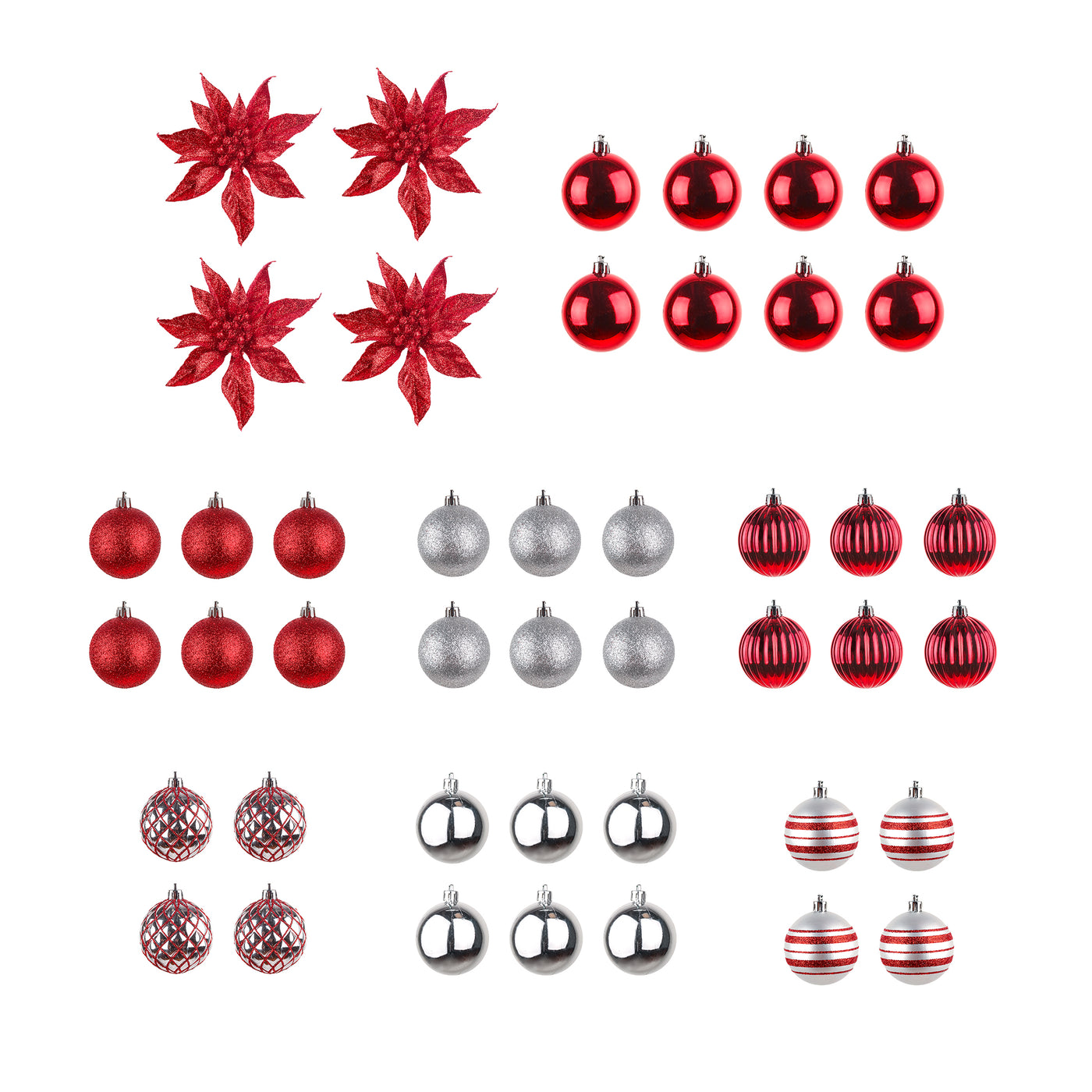 10 in. Red Xmas Ball Set, Shatterproof - National Tree Company