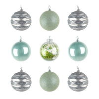 13 in. Mint Xmas Ball Decor Set - National Tree Company