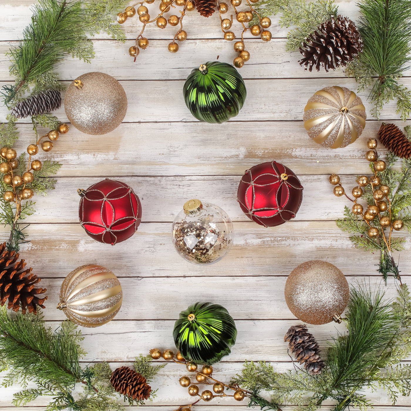 13 in. Gold Xmas Ball Decor Set - National Tree Company