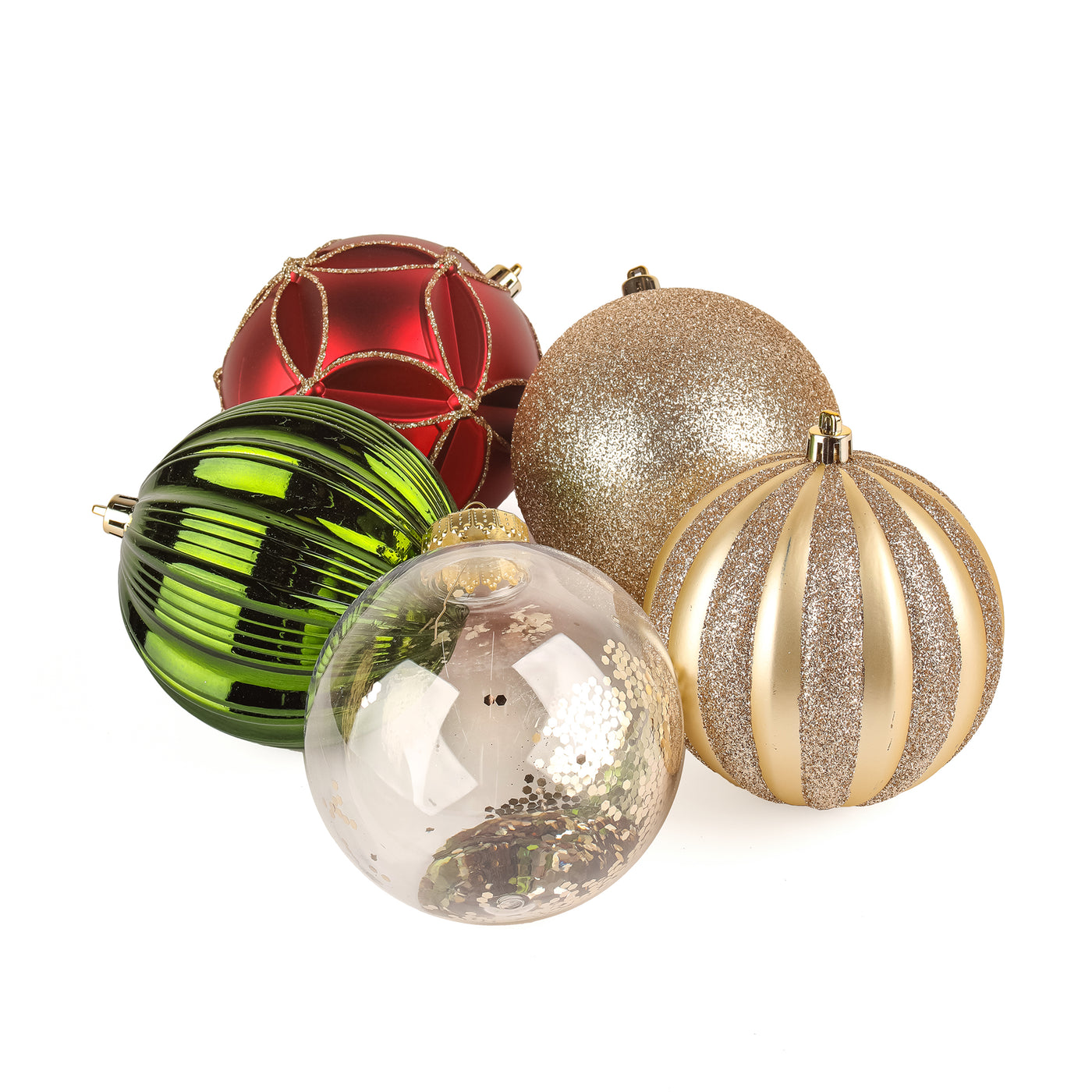 13 in. Gold Xmas Ball Decor Set - National Tree Company