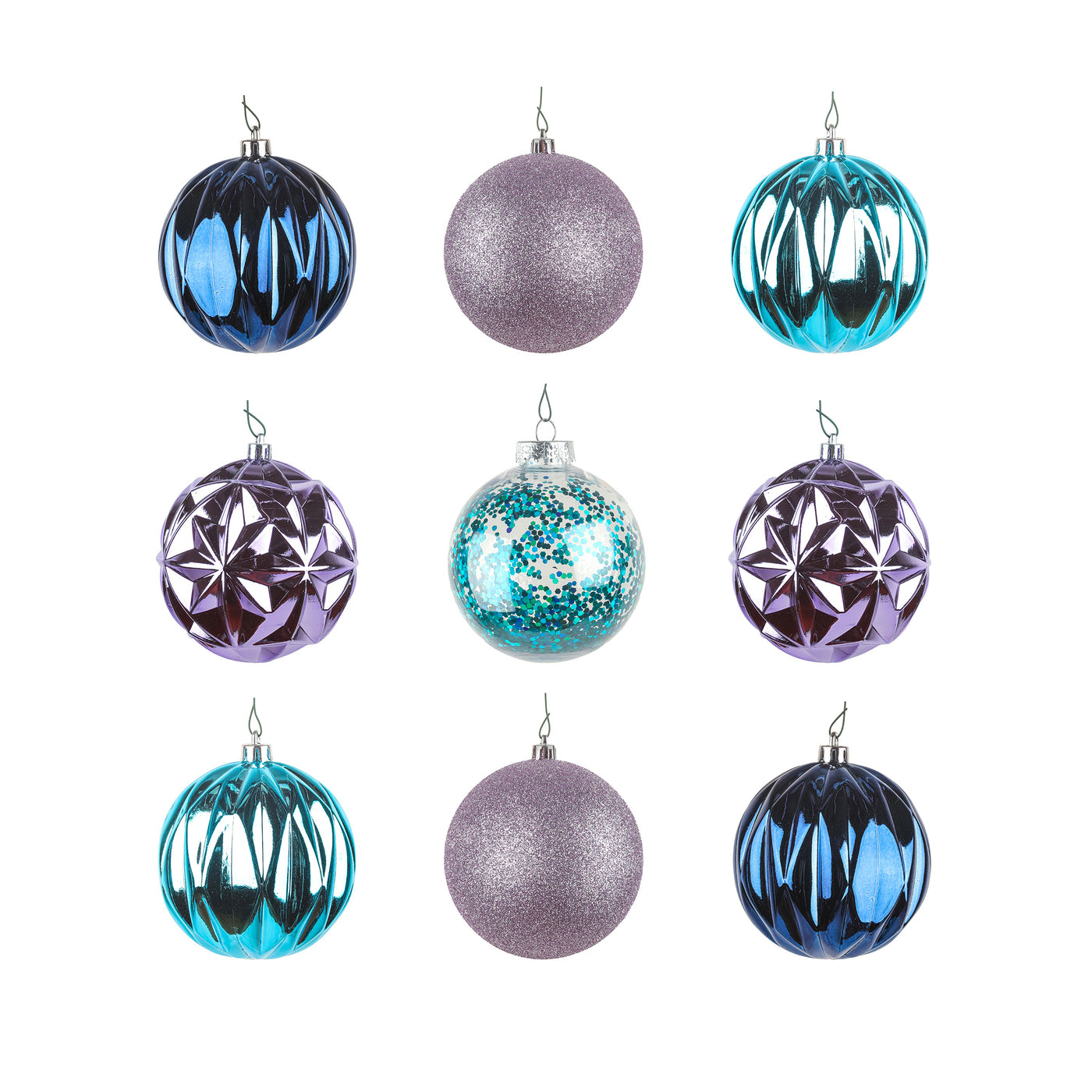 13 in. Purple Xmas Ball Decor Set - National Tree Company