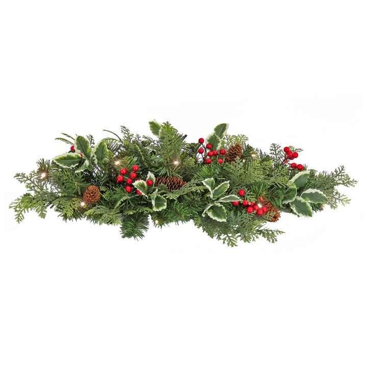 First Traditions 24" Pre-Lit Holly Berry Centerpiece