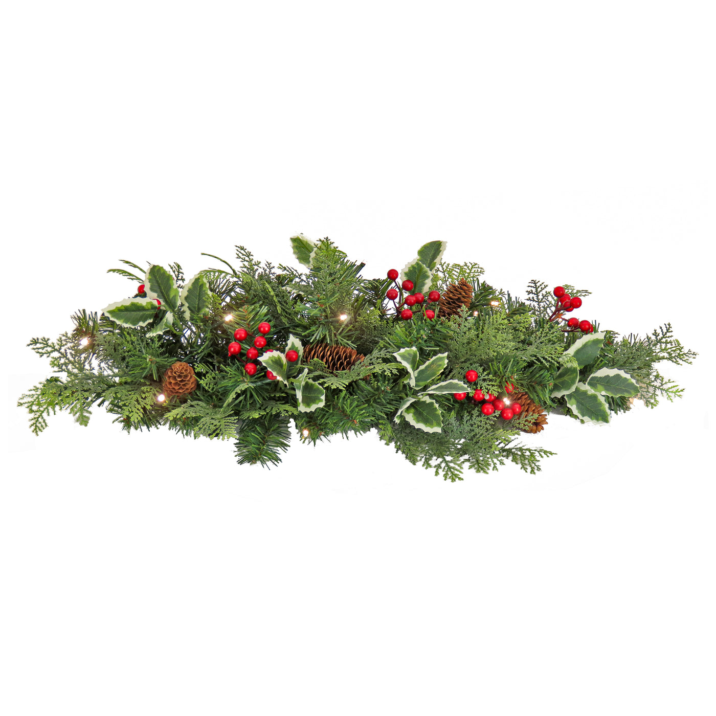 24 in. Pre-Lit First Traditions Holly Berry Centerpiece - National Tree Company