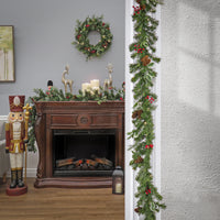 9 ft. Pre-Lit First Traditions Holly Berry Wreath and Garland Assortment - National Tree Company