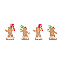 First Traditions Four Piece Gingerbread Cookie Card Holders - National Tree Company