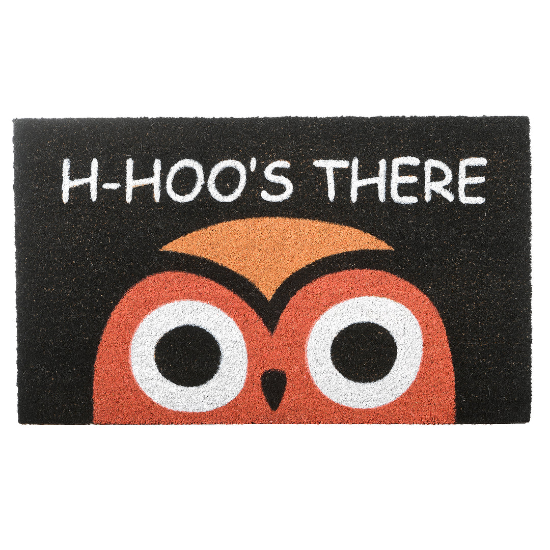Halloween WHO'S THERE Owl Doormat Decoration, 30 Inches
