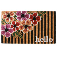 National Tree Company Welcome Entrance Mat, Brown, Flower Bloom Theme, Spring Collection, 30 Inches - National Tree Company