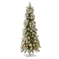 3 ft. Pre-Lit Snowy Downswept Forest Tree with Clear Lights - National Tree Company