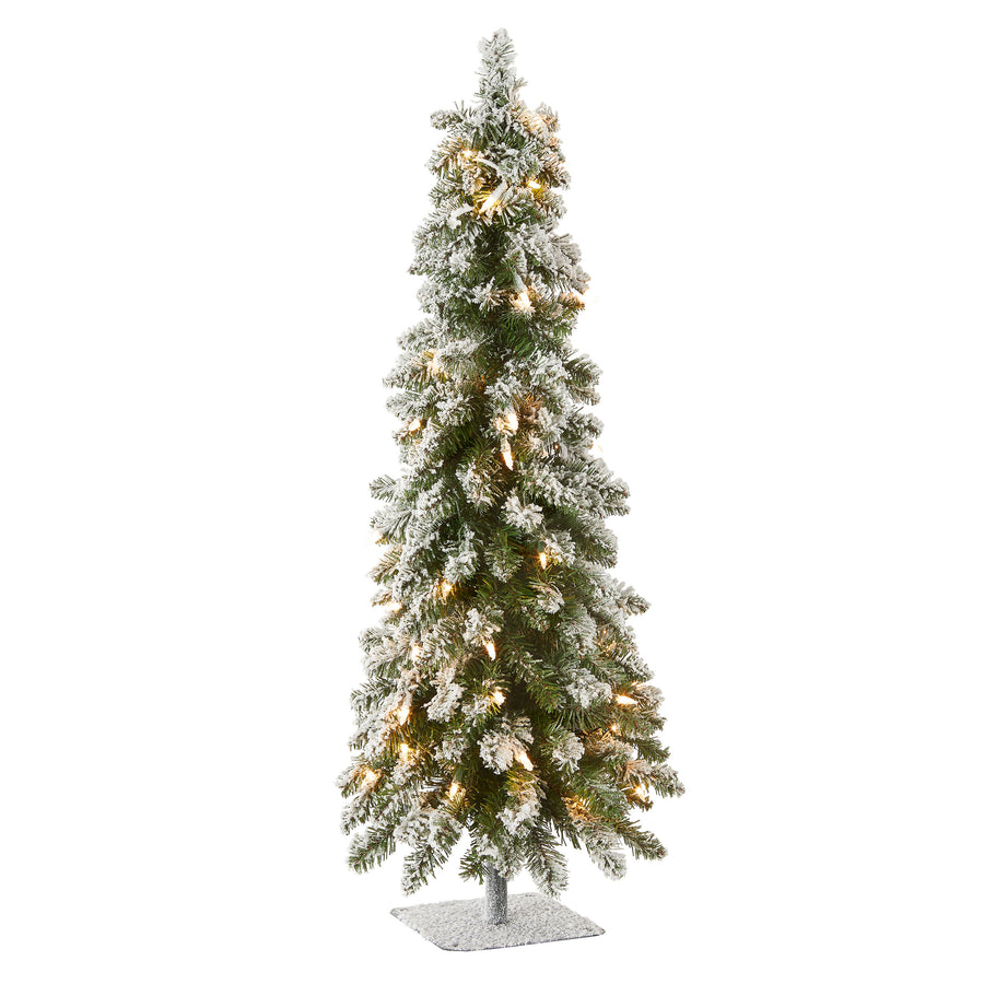 3 ft. Pre-Lit Snowy Downswept Forest Tree with Clear Lights - National Tree Company