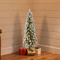 3 ft. Pre-Lit Snowy Downswept Forest Tree with Clear Lights - National Tree Company