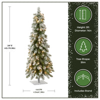 3 ft. Pre-Lit Snowy Downswept Forest Tree with Clear Lights - National Tree Company