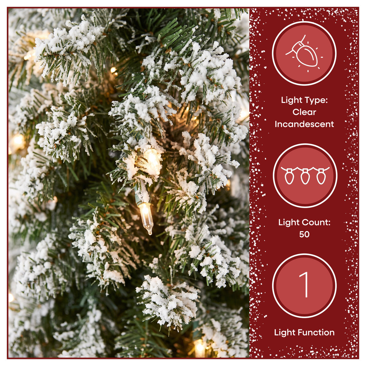 3 ft. Pre-Lit Snowy Downswept Forest Tree with Clear Lights - National Tree Company