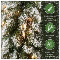 3 ft. Pre-Lit Snowy Downswept Forest Tree with Clear Lights - National Tree Company