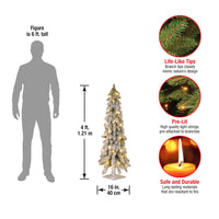 4 ft. Pre-Lit Snowy Downswept Forest Tree with Clear Lights - National Tree Company