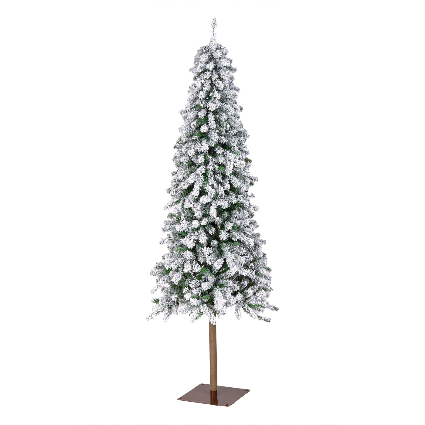 6.5 ft. Pre-Lit Snowy Grand Alpine Pencil Slim Tree with Clear Lights - National Tree Company