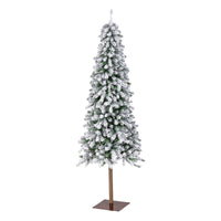 6.5 ft. Pre-Lit Snowy Grand Alpine Pencil Slim Tree with Clear Lights - National Tree Company