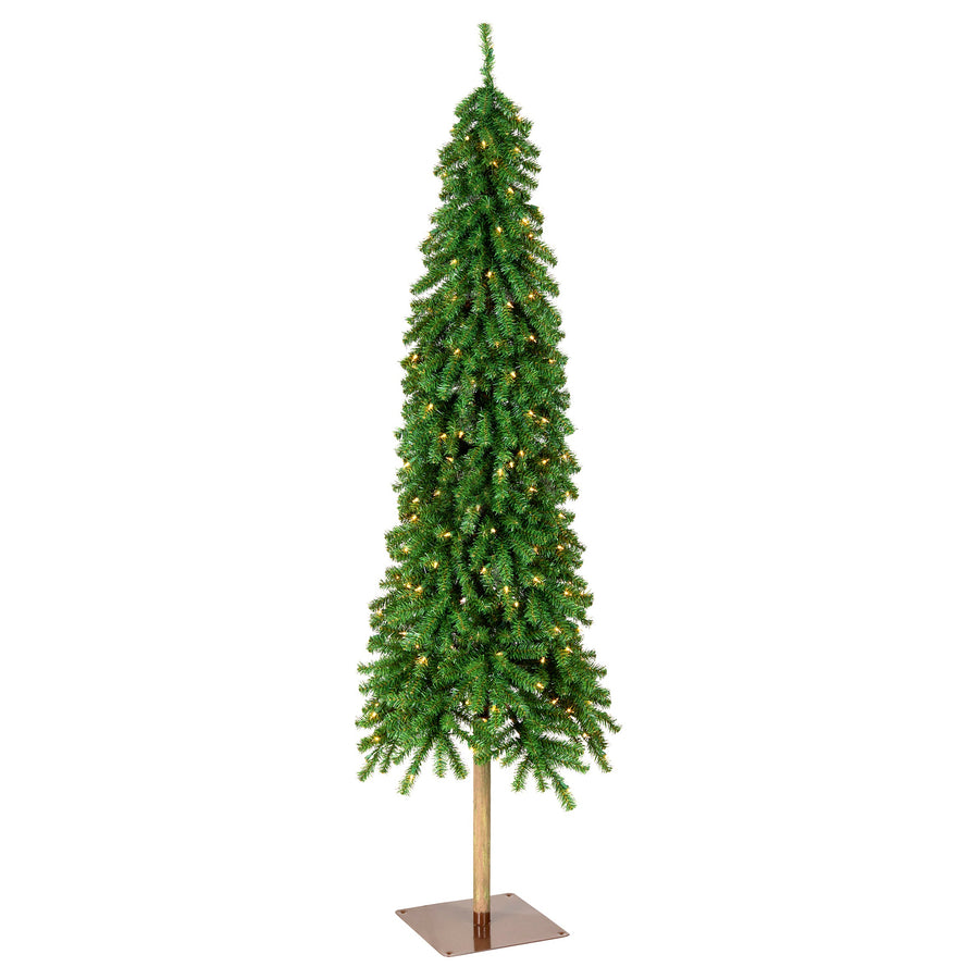 6.5 ft. Pre-Lit Snowy Grand Alpine Pencil Slim Tree with Clear Lights - National Tree Company