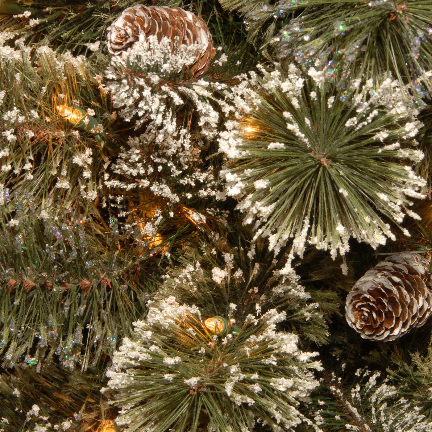 32 in. Pre-Lit Glittery Bristle Pine Snowflake with LED Lights - National Tree Company