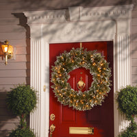 30 in. Pre-Lit Glittery Bristle Pine Wreath with Twinkly LED Lights - National Tree Company