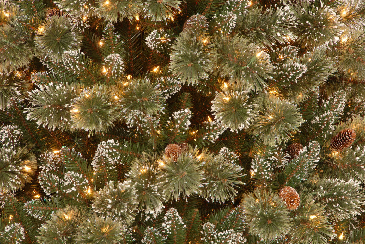 6.5 ft. Pre-Lit Glittery Bristle Slim Tree with Clear Lights, Plug-In - National Tree Company